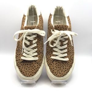 Madewell real fur-calf hair sneakers. Brown/gold. Size 6.5 (ii)